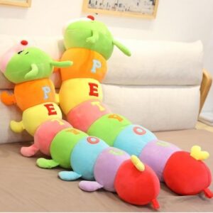 Hatalmas 3in1 szivárvány hernyó - 12 lábú színes plüss kukac - alvóka, játék és kiságy párna - 70 cm (BBJ) - Image 4