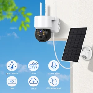 Időjárásálló, kültéri, Wifi biztonsági kamera rendszer napelemmel - vezeték és áramforrás nélkül működtethető okos térfigyelő kamera (BBV) (BBD) - Image 4