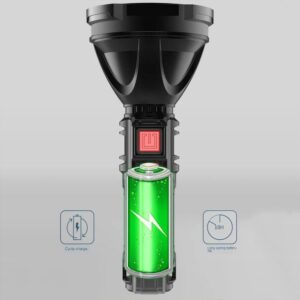 L-830 USB-ről tölthető LED zseblámpa 4 világítási móddal és kiegészítő fényforrással az oldalán (BBV) - Image 9