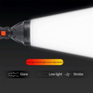 L-830 USB-ről tölthető LED zseblámpa 4 világítási móddal és kiegészítő fényforrással az oldalán (BBV) - Image 3