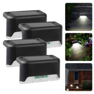 4 db-os lépcsőkorlátra helyezhető szolár lámpa - vízálló, környezetbarát megoldás teraszra, kertbe (BBV) - Image 5