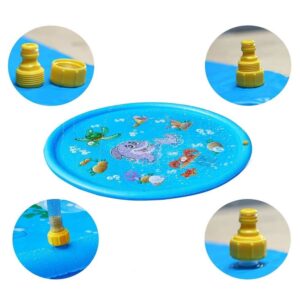 Szökőkút szőnyeg gyerekeknek vidám mintákkal –  pancsolójáték, kék 100cm (BBJ) - Image 4