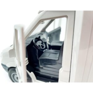 Világító és zenélő, lószállító kocsi kinyitató ajtókkal és játék lóval - 26 x 12 x 9 cm - fehér (BBMJ) - Image 6