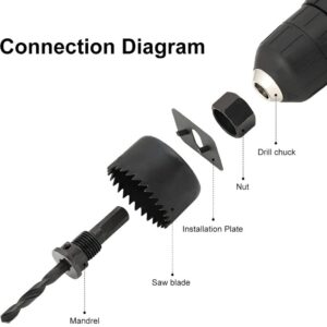 11 részes lyukfűrész készlet műanyag bőröndben - fához, fémhez, műanyaghoz - 19-64 mm (BBL) - Image 9