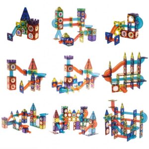 42 darabból álló varázslatos mágneses építő készlet - kreatív, fejlesztő játék golyópályával és világító labdákkal (BBJ) - Image 7