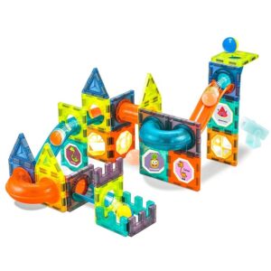 42 darabból álló varázslatos mágneses építő készlet - kreatív, fejlesztő játék golyópályával és világító labdákkal (BBJ) - Image 6