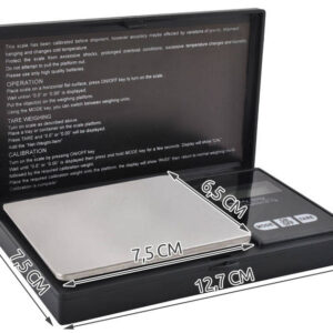 Nagy pontosságú zsebmérleg LCD kijelzővel és tara funkcióval 500 grammig - 6 féle mértékegység, 0,1 g pontosság (BBV) - Image 6