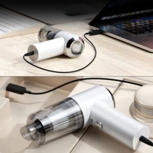 Szuper csendes, USB-ről és szivargyújtóról tölthető, vezeték nélküli mini porszívó kiegészítőkkel (BBM)(BBJH) - Image 7