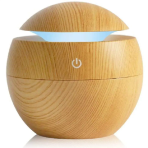 Gömb alakú ultrahangos aroma diffúzor világosbarna színben LED világítással - 130 ml (BBV) - Image 7