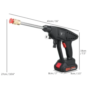 Autómosó pisztoly 2 db akkumulátorral- 120 liter/óra sebességgel, 5 méter hosszú csővel és 24Bar üzemi nyomással (BBV) - Image 4