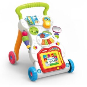 Multifunkciós, zenélő, járássegítő játék kivehető babazongorával, rajztáblával és játék telefonnal vidám színekben (BBJ) - Image 6