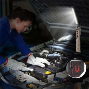 FT-18 kihajtható munkalámpa 7 világítási móddal, 3600mAh tölthető akkumulátorral és telefontartóval - szerelés közben mágnessel rögzíthető (BBV) - Image 4