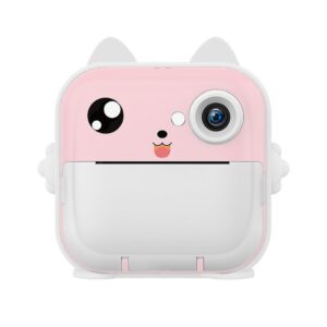 Nyomtatós gyermek fényképezőgép - játék kamera ajándék filctollakkal, cica mintával és beépített játékokkal (BBJ) - Image 7
