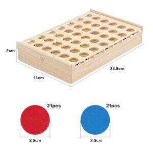 Fából készült táblás ötödölő társasjáték 42 koronggal - készségfejlesztő, logikai társasjáték (BBJ) - Image 6