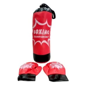 Felakasztható boxzsák boxkesztűvel gyerekeknek - piros - 50x21x21 cm (BBJ) - Image 4