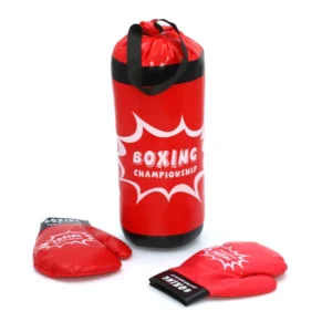 Felakasztható boxzsák boxkesztűvel gyerekeknek - piros - 50x21x21 cm (BBJ) - Image 8