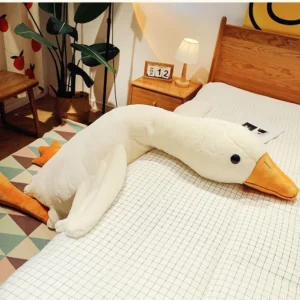 Aranyos plüss liba - pihe-puha tapintású, fehér játék liba - 70 cm (BBE) (BBJ) - Image 7