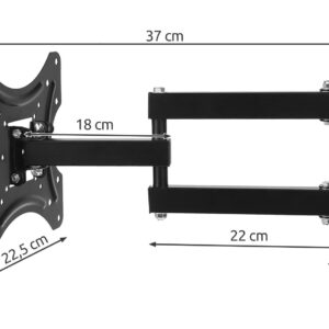Falra rögzíthető, kihajtható és forgatható TV tartó konzol, 14-42 méretű TV-hez - 18 kg teherbírás (THM) - Image 3