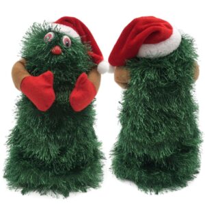 Mókásan zenélő és pörgő karácsonyfa mikulás sapkában - 23 cm (BBJ) - Image 7