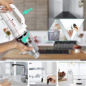 Vezeték nélküli, akkumulátoros álló porszívó HEPA szűrővel - autó és lakás takarításhoz is rendkívül praktikus - 120W (BBV) - Image 5