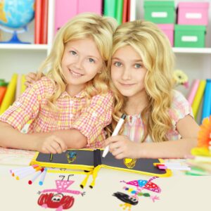 Varázslatos rajzfüzet törölhető lapokkal, beépített tolltartóval és 12 színes filccel - vidám mintás borítóval (BBJ) - Image 4