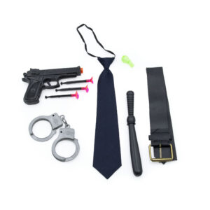 Farsangi rendőr jelmez sapkával, bilinccsel és játékpisztollyal – L méret – 120-130 cm magasságra (BBJ) - Image 3