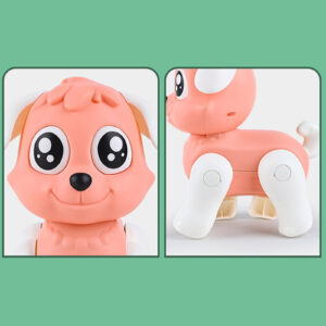 Aranyos sétáló robot kutya újratölthető akkumulátorral babáknak és gyerekeknek - világít, vidám dallamokat játszik és ritmusra mozgatja a fülét - rózsaszín (BBJ) - Image 3