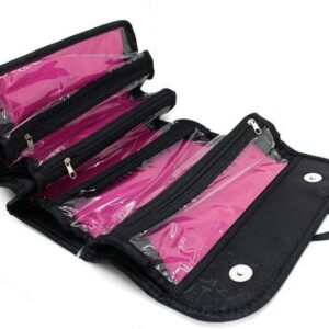 Roll and Go feltekerhető kozmetikai táska 4 db átlátszó rekesszel és akasztóval - ideális otthonra és utazáshoz (BBM) - Image 6