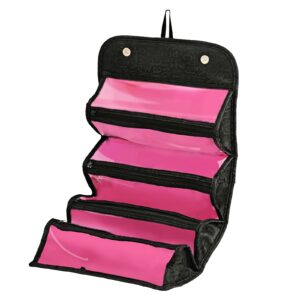 Roll and Go feltekerhető kozmetikai táska 4 db átlátszó rekesszel és akasztóval - ideális otthonra és utazáshoz (BBM) - Image 7