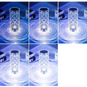 Távirányítóval és érintőpanellel is vezérelhető, kristály hatású RGB dekorlámpa - rózsa mintát vetít az asztalra (BBJ) - Image 12