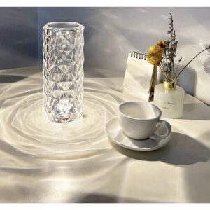 Távirányítóval és érintőpanellel is vezérelhető, kristály hatású RGB dekorlámpa - rózsa mintát vetít az asztalra (BBJ) - Image 5