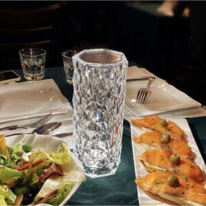 Távirányítóval és érintőpanellel is vezérelhető, kristály hatású RGB dekorlámpa - rózsa mintát vetít az asztalra (BBJ) - Image 6