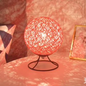 Gömb alakú dekor lámpa - rusztikus, madzagból kötött felülettel - hangulatos éjszakai fény (BBV) - Image 5