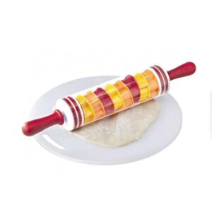 2in1 sodrófa és sütiszaggató - praktikus üreges műanyag sodrófa, vidám színű sütemény kiszúrókkal a belsejében (BBM) - Image 8