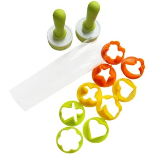 2in1 sodrófa és sütiszaggató - praktikus üreges műanyag sodrófa, vidám színű sütemény kiszúrókkal a belsejében (BBM) - Image 10