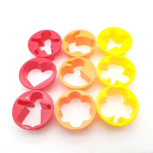 2in1 sodrófa és sütiszaggató - praktikus üreges műanyag sodrófa, vidám színű sütemény kiszúrókkal a belsejében (BBM) - Image 9