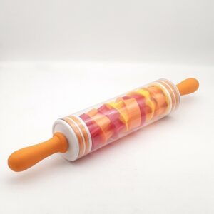 2in1 sodrófa és sütiszaggató - praktikus üreges műanyag sodrófa, vidám színű sütemény kiszúrókkal a belsejében (BBM) - Image 12