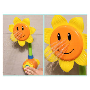 Spriccelő, nevető napraforgó formájú fürdőjáték gyerekeknek - mosolygós, színes  kádjáték kicsiknek (BBJ) - Image 4