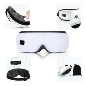 Zenélő szemmasszírozó készülék beépített Bluetooth hangszóróval - vibrációs masszázsszemüveg relaxáláshoz (BBV) - Image 8