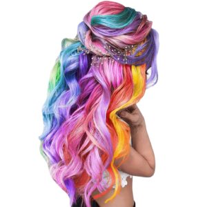 XXL szépítkező készlet kislányoknak 6 féle színes hajkrétával és 3 féle csillogó körömlakkal (BBJ) - Image 5