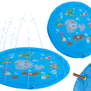 Szökőkút szőnyeg gyerekeknek vidám mintákkal – pancsolójáték, kék 170cm (BBJ) - Image 3