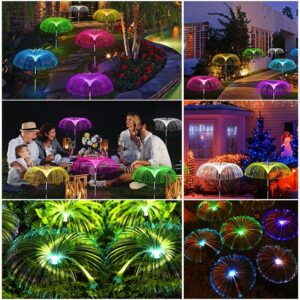 2 db-os napelemes, kültéri leszúrható lámpa szett - RGB LED medúza alakú kültéri dekor világítás (BBJH) (BBJ) (BBD) - Image 3