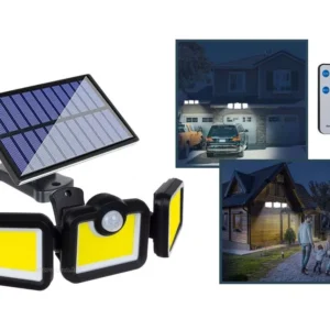 FL-1725B napelemes fali COB LED kültéri lámpa mozgásérzékelős 3 világító egységgel (BBV) - Image 3