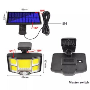 JD-2168A kültéri szolár lámpa különálló napelemmel és 5 méteres vezetékkel - garázsba, teraszra, fedett helyre is megfelelő (BBV) - Image 4