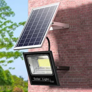 Garázsba, eresz alá, teraszra is felszerelhető napelemes lámpa - 100W kültéri LED reflektor különálló szolár panellel és állítható dőlésszöggel (BBV) - Image 3