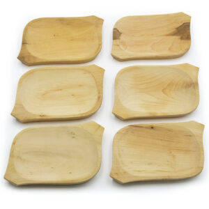 7 részes fatányér készlet - fából készült kínáló szett - 1 db 60 x 20 cm-es tál és 6 kisebb tányér (FX) (BBE) (BBA) - Image 4