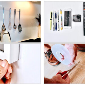 Extra erős, vízálló, rugalmas kétoldalas nano ragasztószalag – 5 méter, átlátszó (BBM) - Image 5