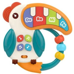 Aranyos, tukán alakú zenélő oktatójáték színes zongora billentyűkkel babáknak (BBJ) - Image 6