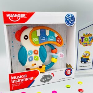 Aranyos, tukán alakú zenélő oktatójáték színes zongora billentyűkkel babáknak (BBJ) - Image 5