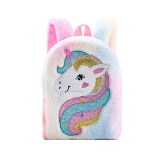 Csillogó és világító unikornis hátizsák kislányoknak beépített LED-ekkel, puha plüss anyagból - 23 x 7 x 28 cm (BBLPJ) - Image 15